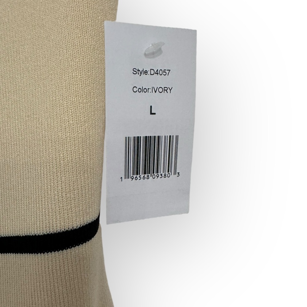 ALEXIA ADMOR Francine Knit Fit And Flare Dress, Size Large, Ivory, NEW - Picture 14 of 15